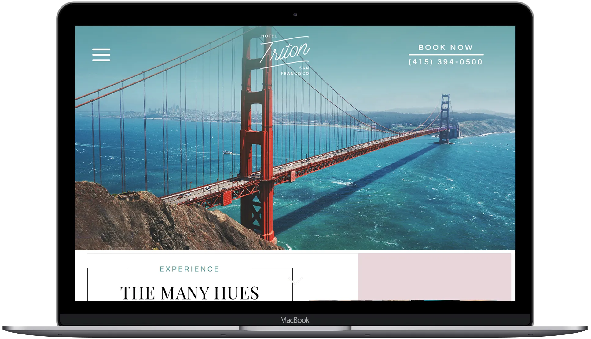 Screenshot of Hotel Triton's Website