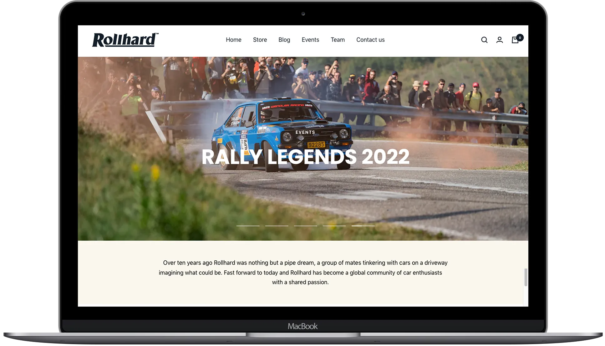Screenshot of Rollhard's website