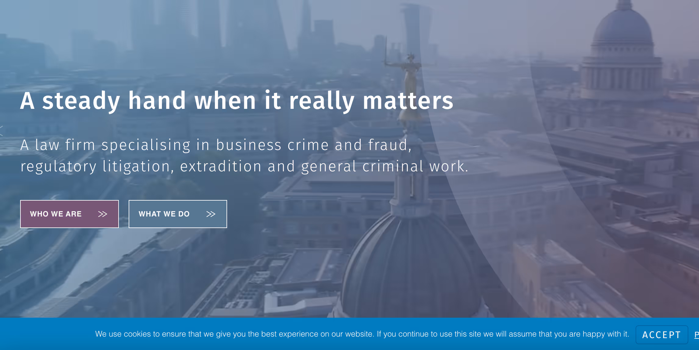 screenshot of a website landing page